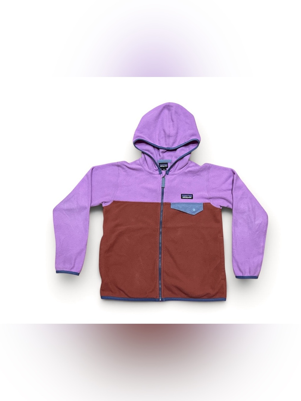 Patagonia Kids' Micro D Snap-T Fleece Jacket Rust Brown Purple Size XS 5-6